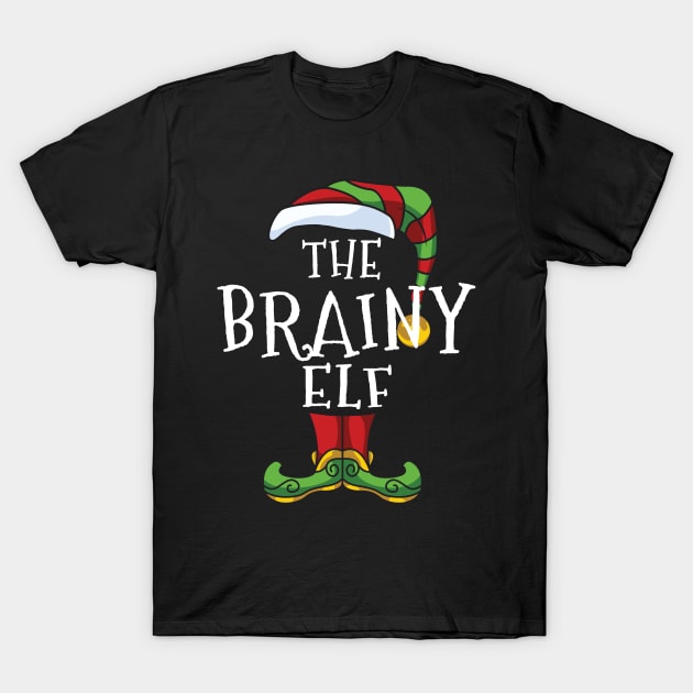 Brainy Elf Family Matching Christmas Holiday Group Gift Pajama Clever T-Shirt by BeesTeez